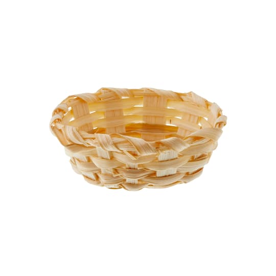12 Pack: Mini Straw Round Basket by Make Market&#xAE;